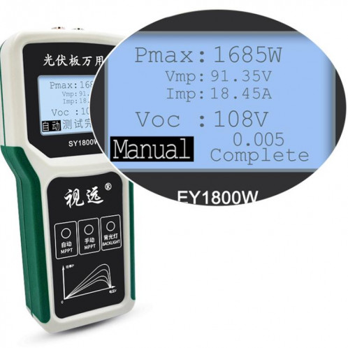Multimètre pour panneau solaire photovoltaïque Elejoy 1800 W MPPT (EY1800W) SE001A817-07