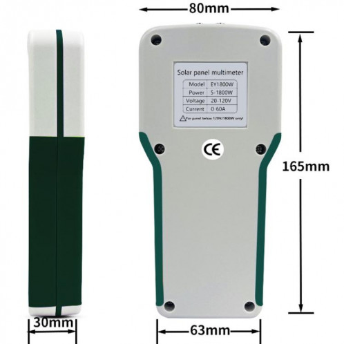 Multimètre pour panneau solaire photovoltaïque Elejoy 1800 W MPPT (EY1800W) SE001A817-07