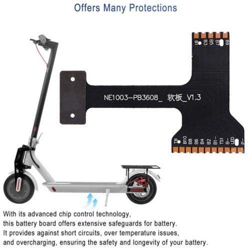 Pour Xiaomi M365 / 1S Scooter électrique BMS Soft Board Circuit Board Edge Bar Panneau de protection de la batterie (noir) SH301A1799-08