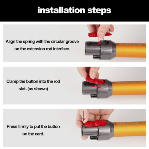 Pour les aspirateurs Dyson, pièces de réparation de bouton de commutation avec boîte, style : bouton long SH82011134-05