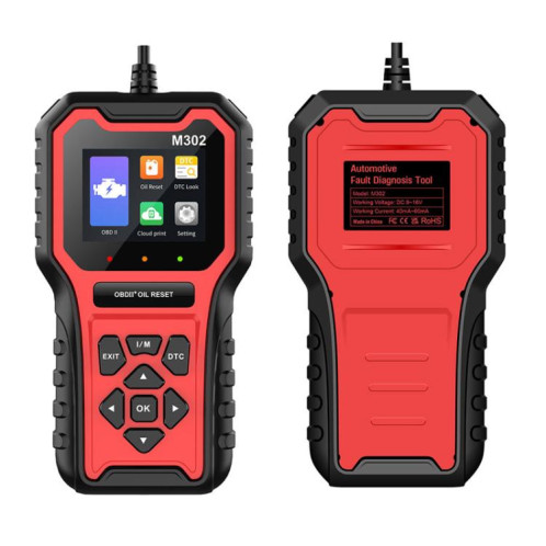 Lecteur de code de réinitialisation d'huile de voiture M302 Outil de diagnostic de panne de réinitialisation à zéro du voyant d'entretien automobile SH0501440-013