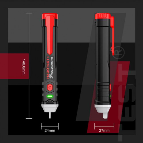 Testeur d'électricité sans contact HABOTEST HT85, détecteur de tension alternative (noir et rouge) SH101A491-012