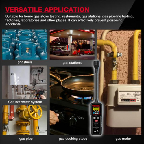Détecteur de gaz combustible HTBOTEST HT608 Alarme de détection de gaz naturel SH84211487-014