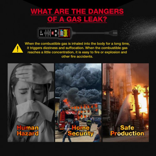 Détecteur de gaz combustible HTBOTEST HT608 Alarme de détection de gaz naturel SH84211487-014
