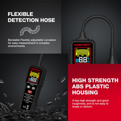 Détecteur de gaz combustible HTBOTEST HT608 Alarme de détection de gaz naturel SH84211487-014
