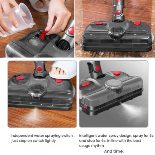 Tête de balai électrique 4 en 1 pour aspirateur Dyson V7/V8/V10/V11, avec stérilisateur UV et réservoir d'eau SH4801808-010