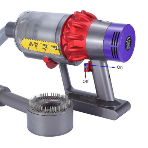 Support de mousqueton pour aspirateur Dyson V6 / V7 / V8 / V10 / V11 / V12 / V15 (modèle A, corps rouge, clé grise) SH901A928-06