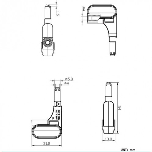 Tête d'aspiration magnétique sans soudure pour multimètre 4 mm (rouge BC0017013400) SH801A847-07