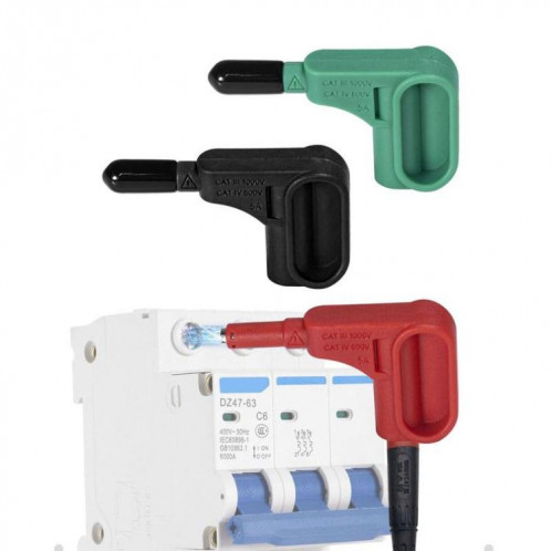 Lot de 3 bornes à ventouse magnétiques sans soudure pour multimètre de 4 mm (rouge, noir, vert) SH101A1428-07
