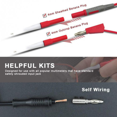 Lot de 4 sondes de test non destructives pour multimètre électrique de 0,7 mm (BC0003001500) SH101A1271-07
