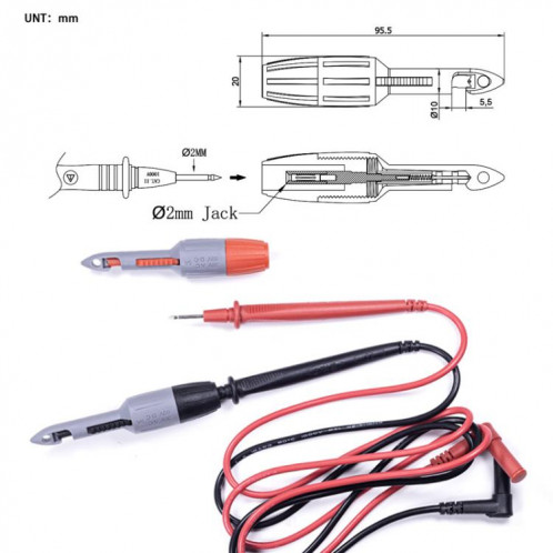 Sonde de perçage universelle pour multimètre, pour réparation automobile (prise jack 4 mm) SH301B738-06