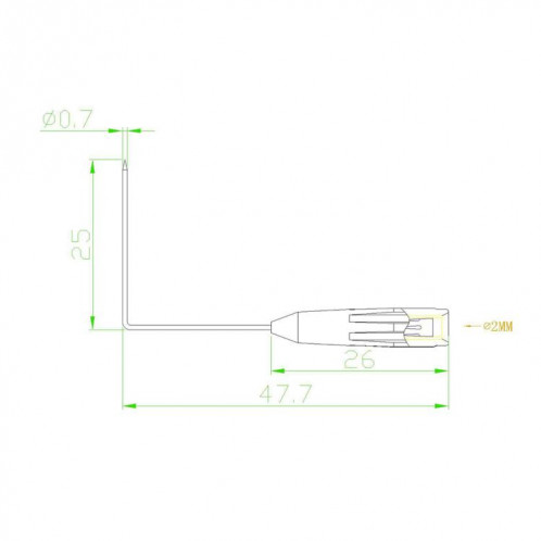 Sonde multimètre numérique universelle, jack 2 mm, rallonge de perforation à 90 degrés (noire) SH501B492-06