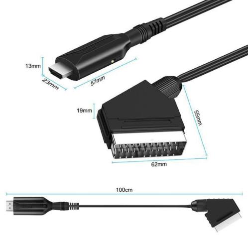 Convertisseur péritel vers HDMI pour décodeurs, consoles de jeux, audio et vidéo (noir) SH202A1368-06