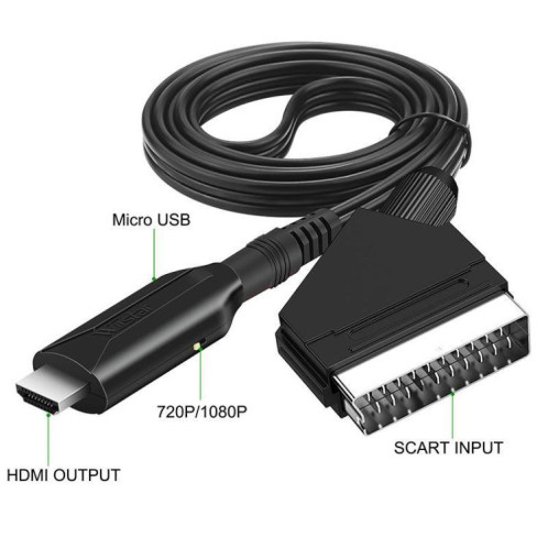 Convertisseur péritel vers HDMI pour décodeurs, consoles de jeux, audio et vidéo (noir) SH202A1368-06