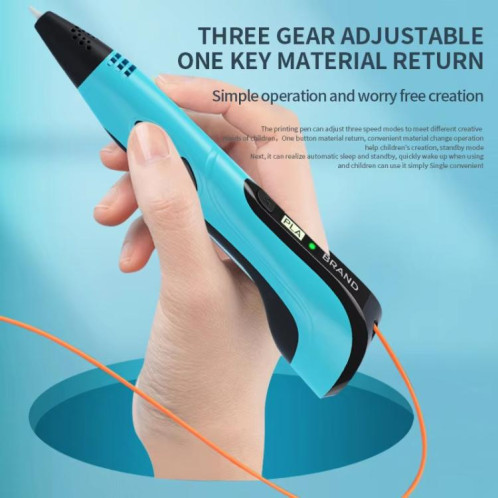Stylo d'impression 3D pour enfants, éducation, dessin, bricolage, gribouillage, dessin stéréoscopique, stylo 3D (bleu) SH101A1635-012
