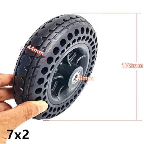 Roues avant de fauteuil roulant électrique 7 x 2 7 pouces, pneus pleins en nid d'abeille sans pneumatique, ensemble complet de roues SH700170-05