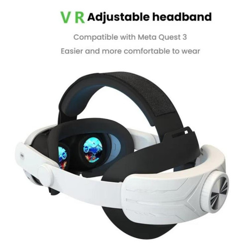 Bandeau réglable pour casque de réalité virtuelle Meta Quest 3/3S, sans pression faciale (blanc) SH901B1555-010