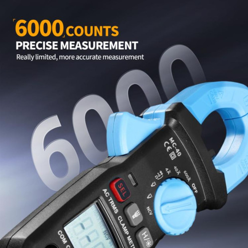 Multimètre numérique intelligent à pince de haute précision FNIRSI MC40 (bleu) SF601A473-011