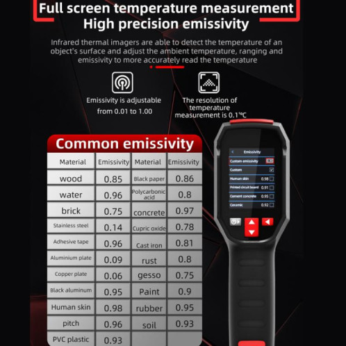 Imageur thermique infrarouge portatif BSIDE HX3 Thermomètre sans contact SB78011753-016