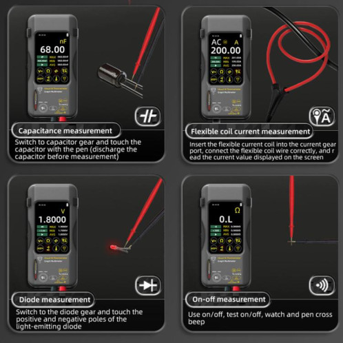 BSIDE SH7 Standard + Objectif macro + Bobine flexible Imageur thermique Multimètre Écran tactile portable Thermomètre haute précision SB82041646-013