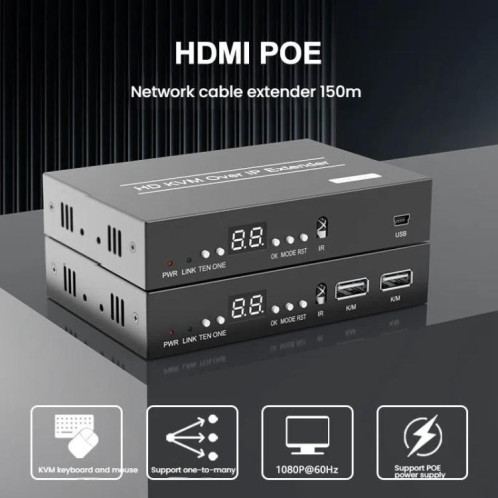 Rallonge de câble réseau compatible HDMI HD 1080P PWAY DT241M 150 m SP91921857-09