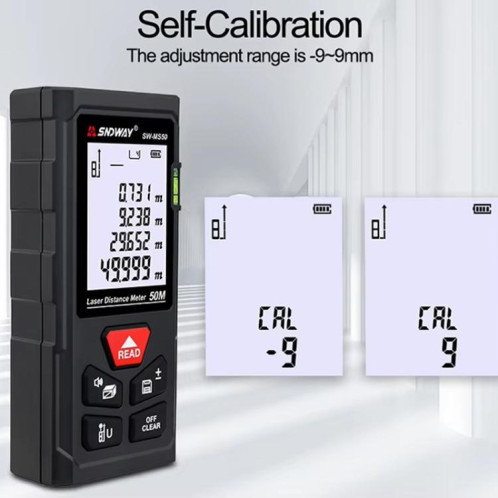 Télémètre laser SNDWAY SW-MS50 50 m, règle laser de haute précision SS3701855-011