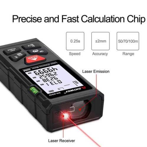 Télémètre laser SNDWAY SW-MS100 100 m, règle laser de haute précision SS3703206-011
