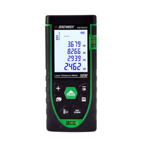 Télémètre laser vert SNDWAY SW-M50G 50 m pour intérieur et extérieur SS47011191-010