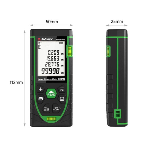 Télémètre laser vert SNDWAY SW-M70G 70 m pour intérieur et extérieur SS4702479-010