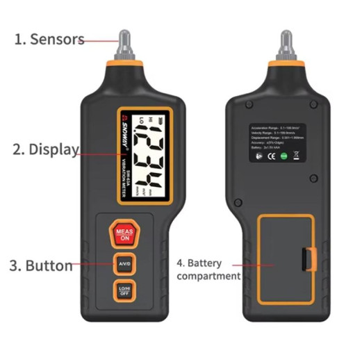 Vibromètre numérique SNDWAY SW-63A, détecteur de défauts de moteur, mesure des vibrations mécaniques SS66011447-010