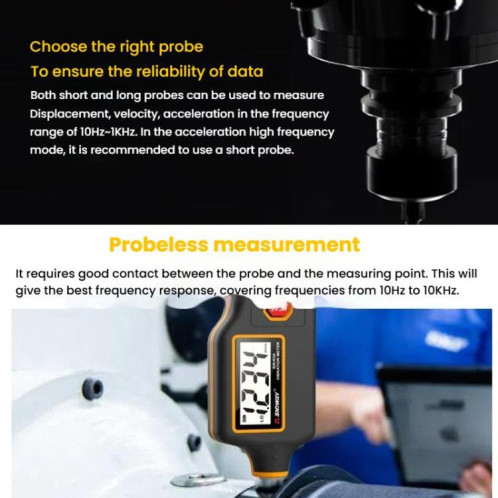 Vibromètre numérique SNDWAY SW-63A, détecteur de défauts de moteur, mesure des vibrations mécaniques SS66011447-010