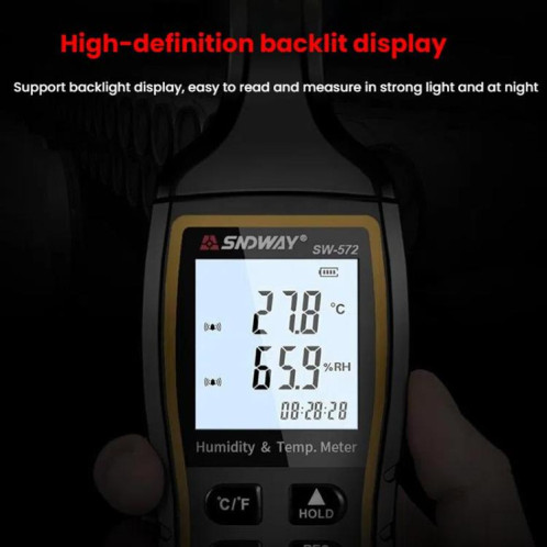 SNDWAY SW-572 Compteur d'humidité et de température numérique portable haute sensibilité SS10011418-013