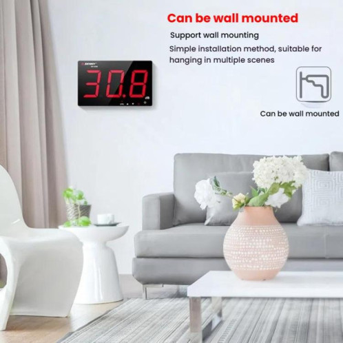 Moniteur de bruit environnemental à grand écran et compteur de décibels mural SNDWAY SW-525C de 9,6 pouces SS1801180-08