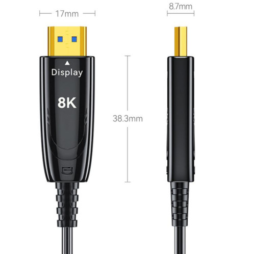 Câble fibre optique HDMI 2.1 8K 60 Hz DTECH DT-HF8005 Dolby Atmos, EARC pour PS5, Xbox, Home Cinéma, moniteur de jeu 2 m SD62011267-010