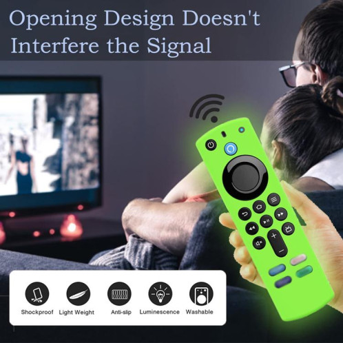 Coque de protection en silicone pour télécommande vocale Amazon Alexa 3e génération (vert lumineux) SH501C1236-05