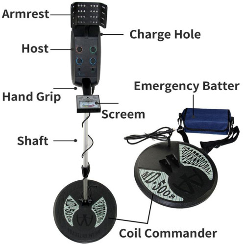 Détecteur de métaux souterrain Goint MD-5008, détecteur de plaques à double sonde portable, chasseur de trésors d'or SG98641104-07