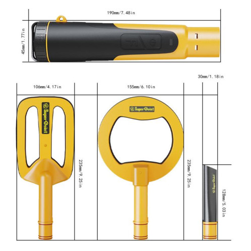 Détecteur de métaux portable 3 en 1 Goint IP960, détecteur d'or rechargeable et étanche à impulsions pour la chasse au trésor en extérieur SG99001206-09