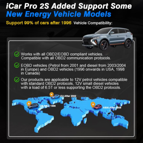 Instrument de diagnostic de réveil sans fil Vgate 3 mb/s (iCar Pro 2S) SV901A214-010