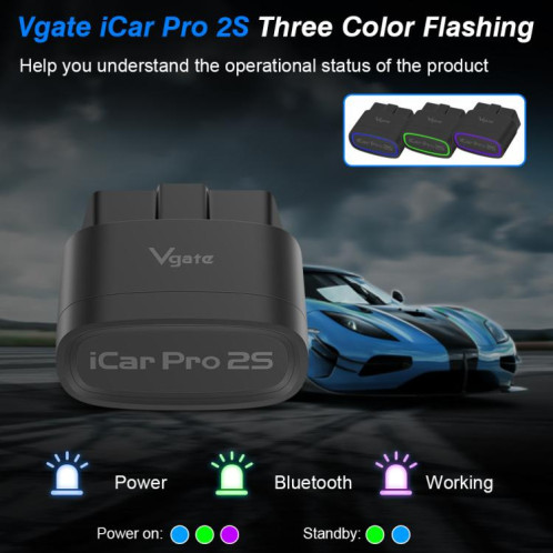 Instrument de diagnostic de réveil sans fil Vgate 3 mb/s (iCar Pro 2S) SV901A214-010