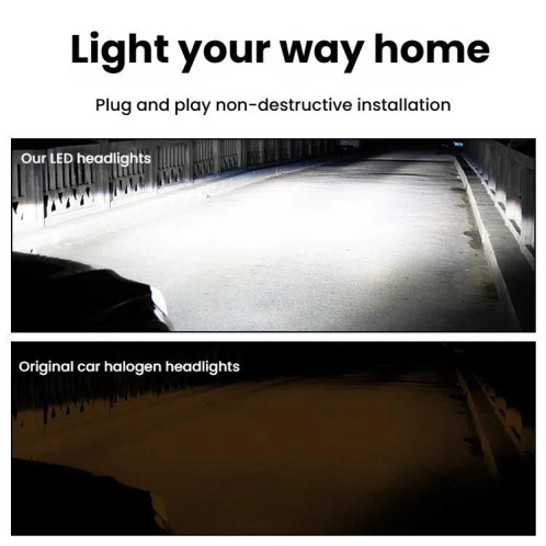 Lot de 2 mini phares LED intégrés à prise directe pour voitures (H7) SH501A579-09