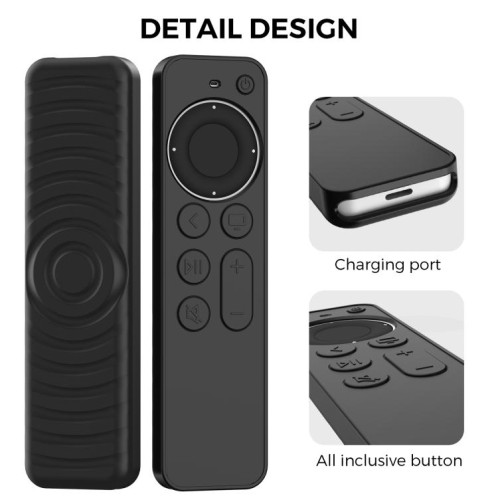 Étui de protection en silicone pour télécommande Apple TV Siri 2/3 AhaStyle PT167 (noir) SA901B1667-08
