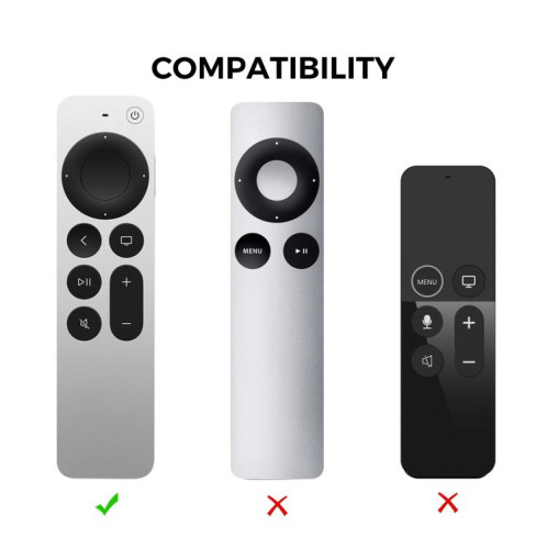 Étui de protection en silicone pour télécommande Apple TV Siri 2/3 AhaStyle PT167 (noir) SA901B1667-08