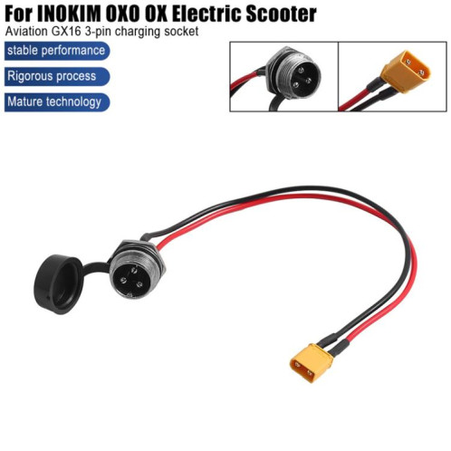 Connecteur d'alimentation pour scooter électrique INOKIM OXO OX, connecteur d'aviation à 3 broches GX16, prise de charge, X1671 SH90011805-08