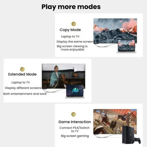 Câble de connexion vidéo HDMI pour écran d'ordinateur VegGieg V2.0 4K60 Hz, 3 m (noir) SV203A1279-011