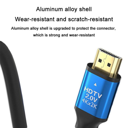Câble de connexion vidéo HDMI pour écran d'ordinateur VegGieg V2.0 4K60 Hz, 3 m (noir) SV203A1279-011