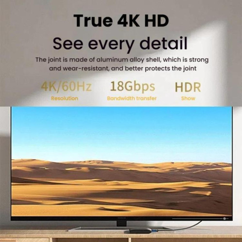 Câble de connexion vidéo HDMI pour écran d'ordinateur VegGieg V2.0 4K60 Hz, 3 m (noir) SV203A1279-011