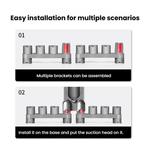 Support mural de rangement pour aspirateur Dyson V7/V8, support d'accessoires pouvant contenir jusqu'à 10 accessoires SH70011730-08