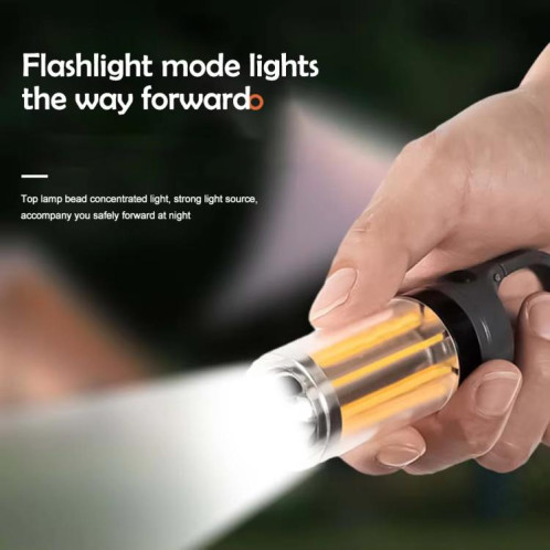 Lanterne de camping et lampe de poche rechargeable à double source lumineuse, lumière d'extérieur portable blanc chaud, 8 filaments de tungstène SH1301952-010