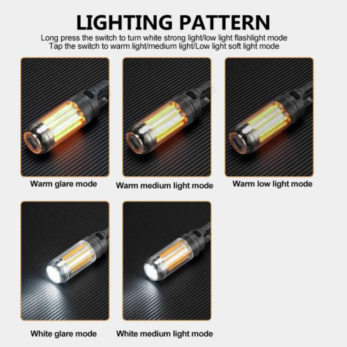 Lanterne de camping et lampe de poche rechargeable à double source lumineuse, lumière d'extérieur portable blanc chaud, 8 filaments de tungstène SH1301952-010
