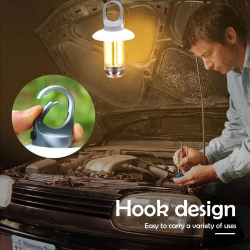 Lanterne de camping et lampe de poche rechargeable à double source lumineuse, lumière d'extérieur portable blanc chaud, 8 filaments de tungstène SH1301952-010